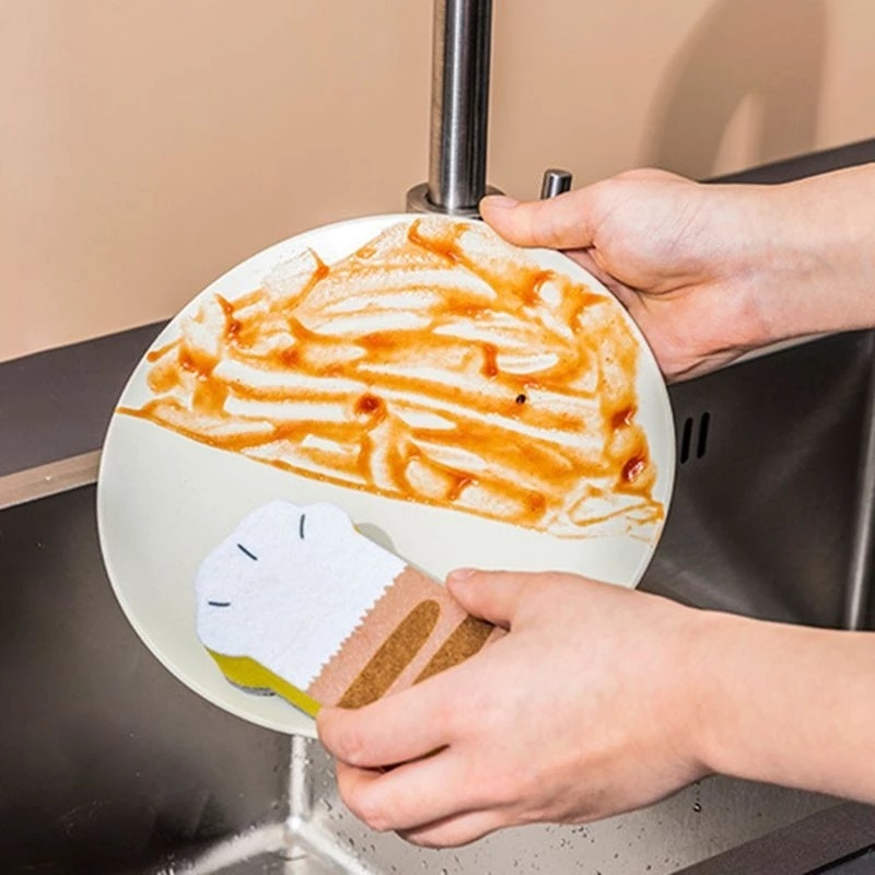 Set 3 Miếng Bọt Biển Rửa Chén Hình Chân Mèo