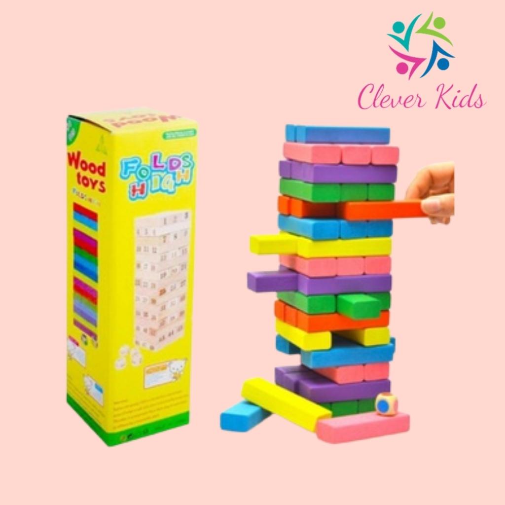 Đồ chơi rút gỗ màu 48 thanh loại lớn - domino màu cho bé tăng khả năng tập trung ghi nhớ