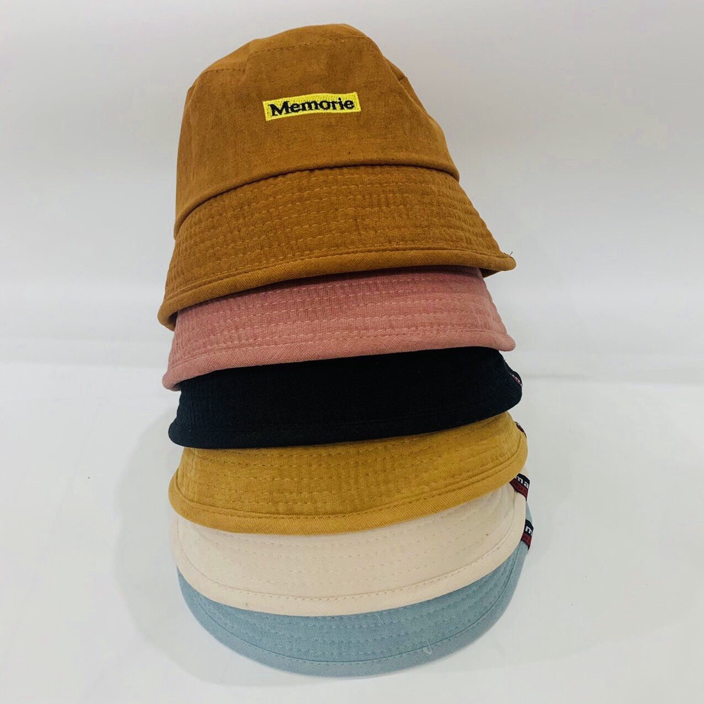 Mũ bucket  ❤️ Nón tai bèo vành cụp thêu chữ MEMORIE nhiều màu sắc form unisex BK01  Ulzzang Thời trang PONIVA siêu hot