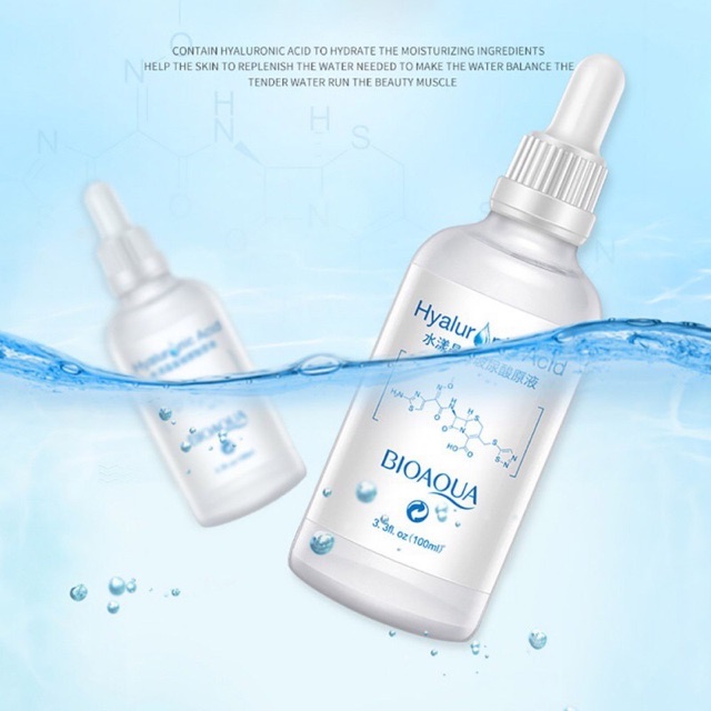 Serum Hyaluronic Acid Bioaqua 100ml Dưỡng Ẩm, Cấp Ẩm, Giữ Ẩm, Kiểm Soát Dầu, Làm Sáng, Mịn Và Thu Nhỏ Lỗ Chân Lông