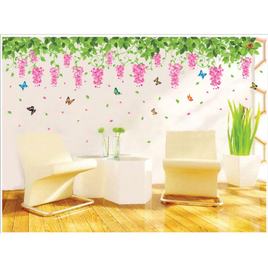 Decal trang trí tường dây Hoa Rủ
