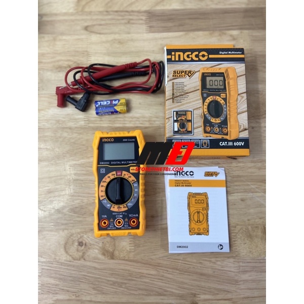 Đồng hồ đo điện vạn năng (2000 số đếm) INGCO DM2002