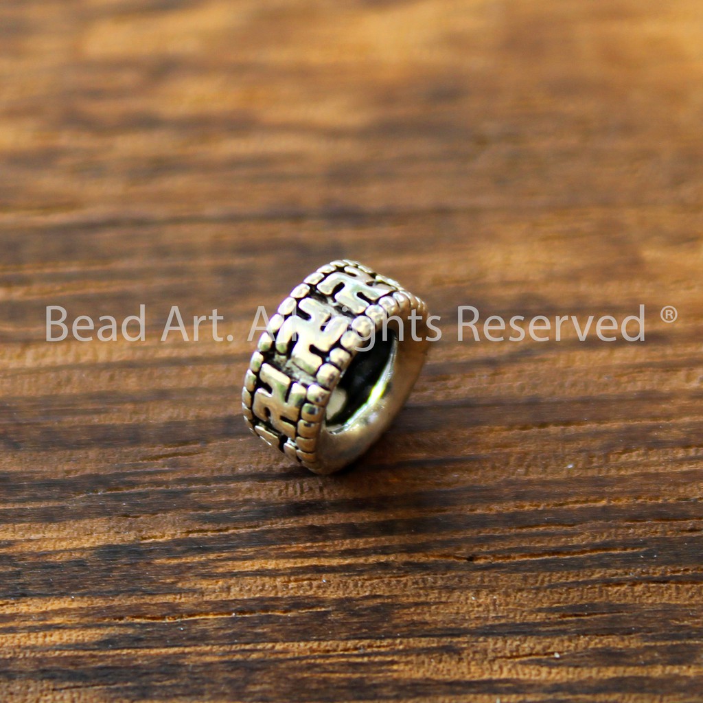 Charm Cách Hình Chữ Vạn Bạc 925 8mm/6mm, Charm Làm Vòng Tay, Trang Sức, Phong Thuỷ, Chuỗi Hạt S50 - Bead Art