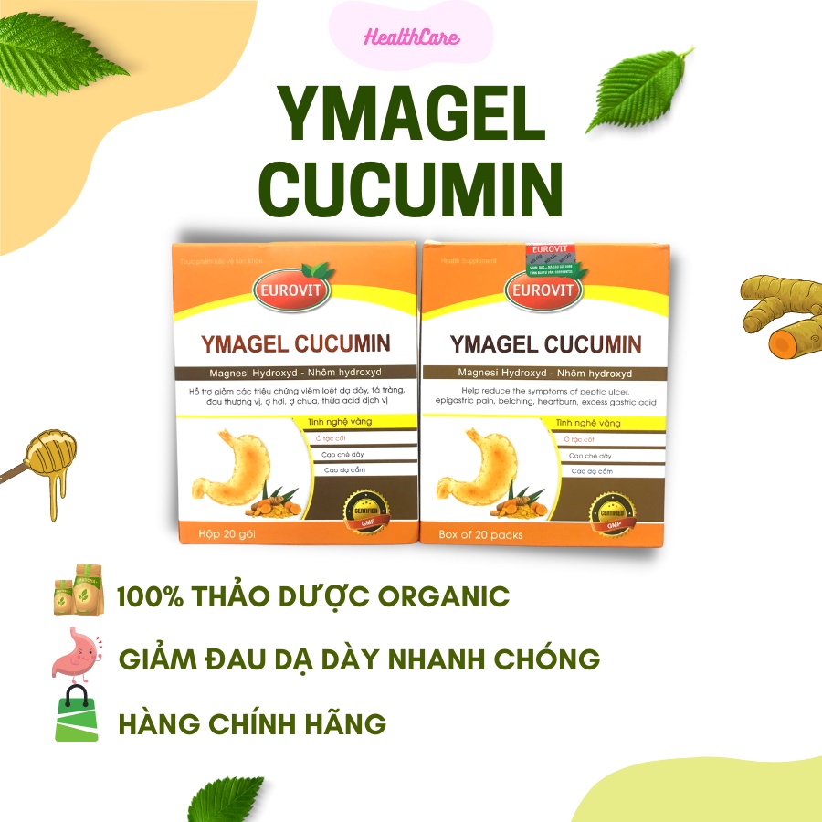 Gel Uống Giảm Đau Dạ Dày - Ymagel Cucumin Giảm Ợ Hơi Ợ Chua, Giảm Viêm Loét Dạ Dày Tá Tràng