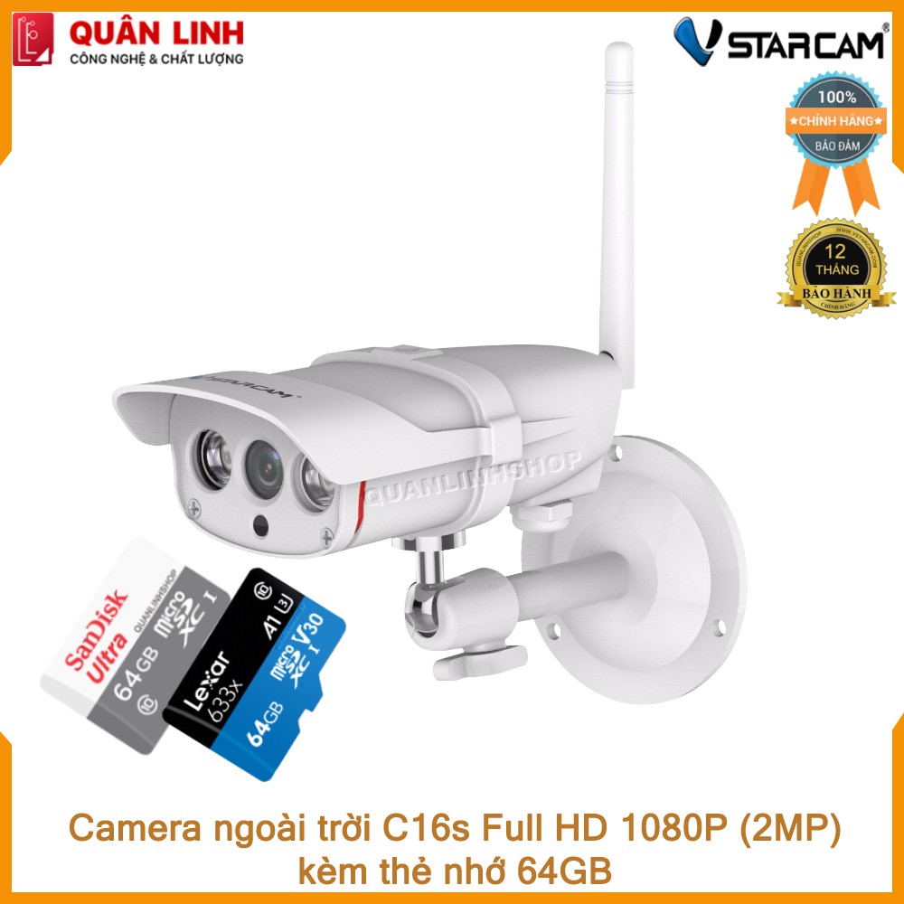 Camera ngoài trời Vstarcam C16s Full HD 1080P kèm thẻ 64GB