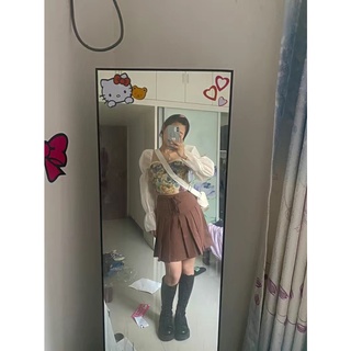 [Sẵn Hàng]♥️Set Áo Vintage+Chân Váy Nâu(ảnh thật)Size S,M,L,XL