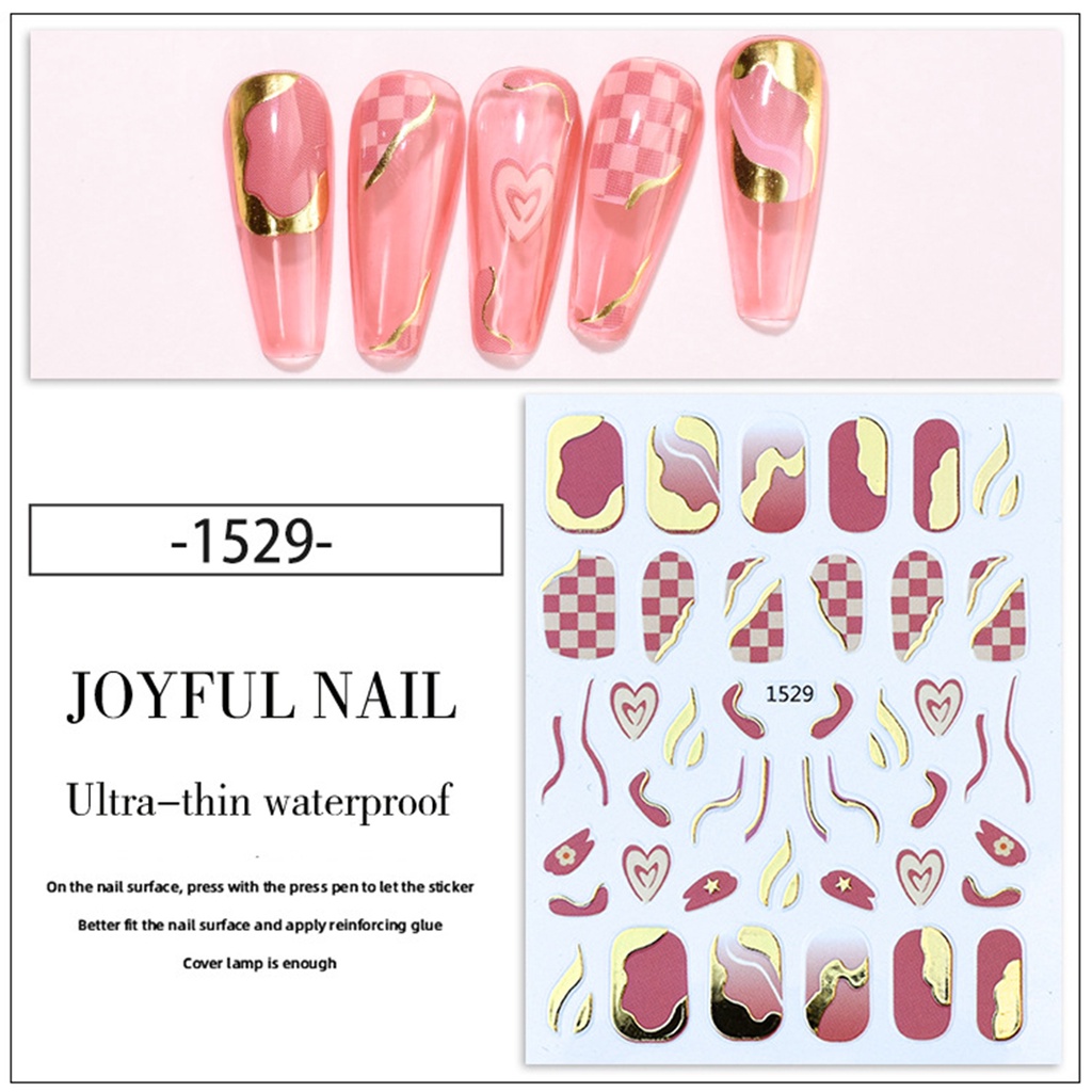 Miếng Dán Trang Trí Móng Tay Tạo Hiệu Ứng 3D Lấp Lánh Siêu Mỏng