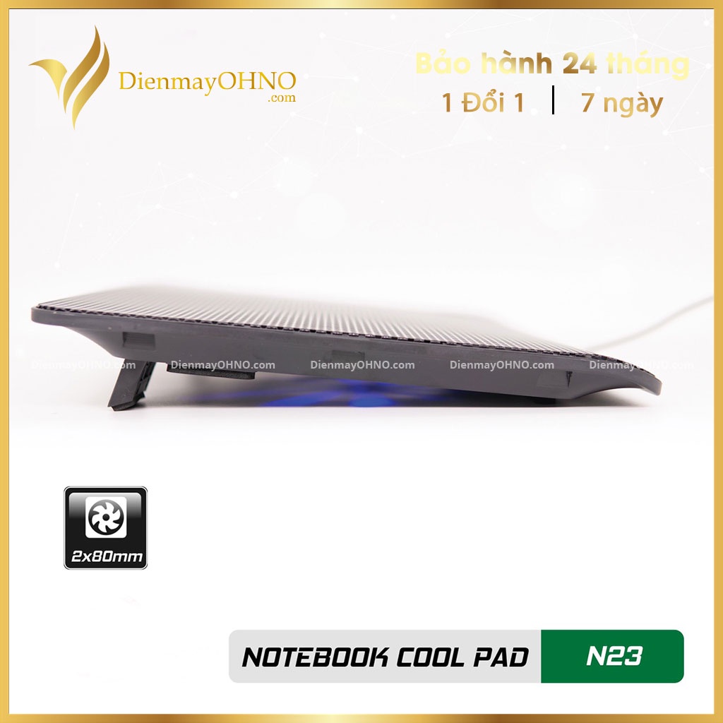 Đế Quạt Tản Nhiệt Laptop N23 2 Fan Quạt Làm Mát Laptop Đế Quạt Hút Gió Máy Tính