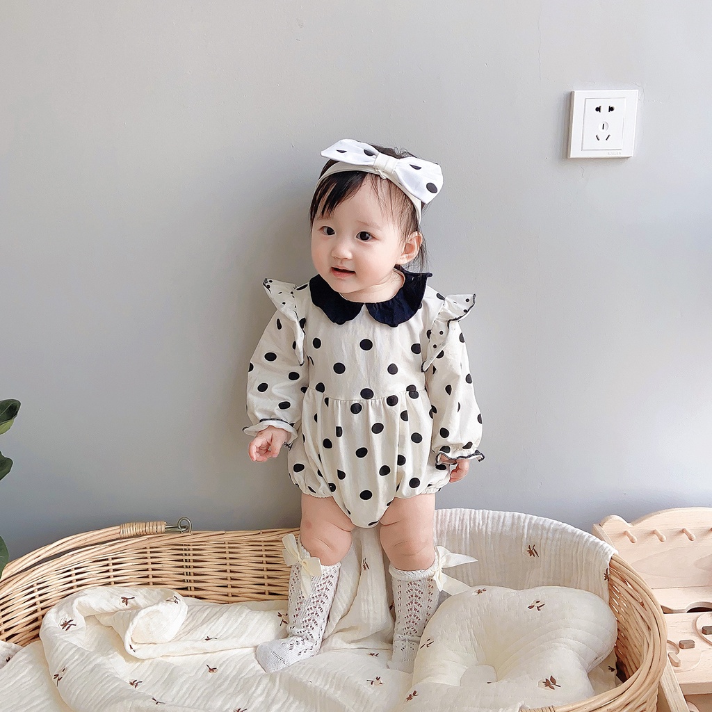 Váy Bodychip Châm Bi Kèm Nơ Cho Bé Gái