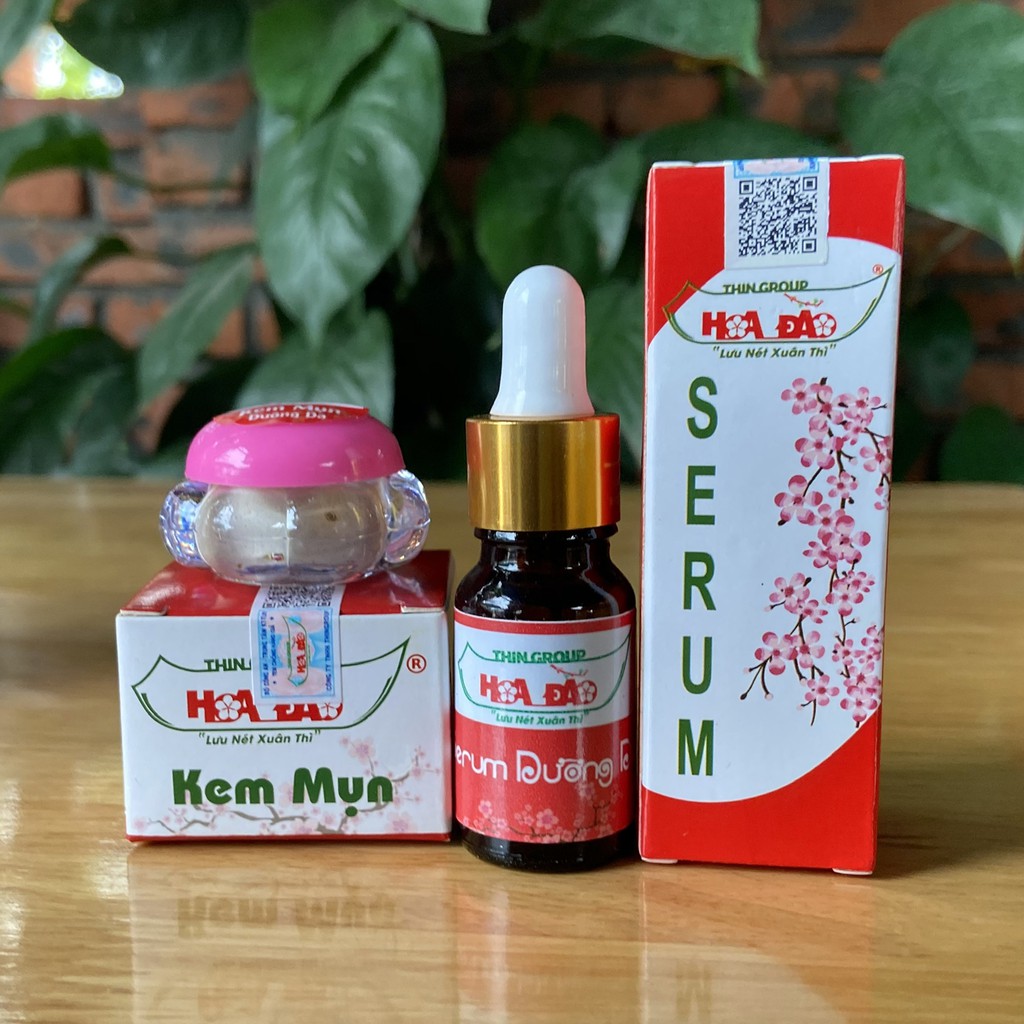 Bộ đôi giảm mụn vết thâm và dưỡng da Hoa Đào (serum và kem mụn dưỡng da Hoa Đào)