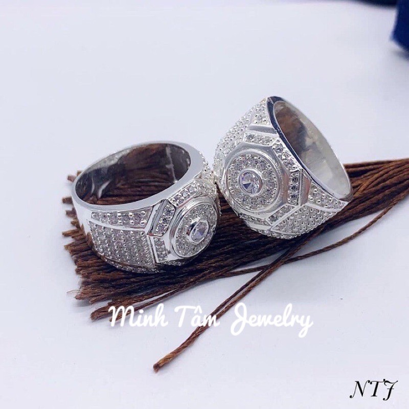 Nhẫn nam bạc ta nạm đá cao cấp-Minh Tâm Jewelry