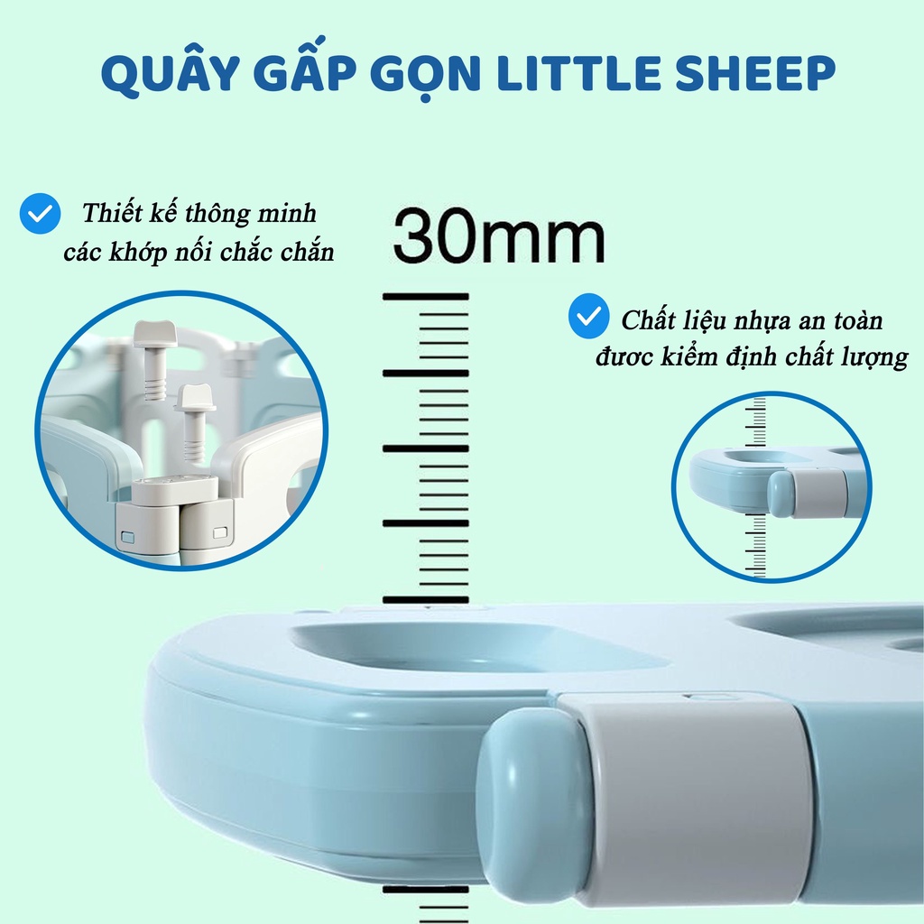 Quây cũi nhựa cho bé V-BABY 2023 - (Tặng 100 Bóng + 1 Thảm Hai Mặt + Giỏ Đựng Bóng)