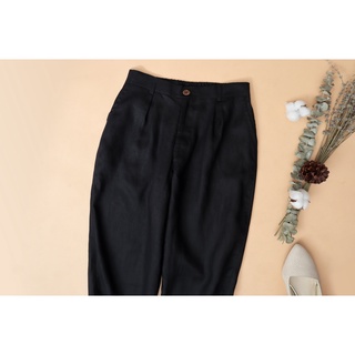 Quần côn Linen baggy KACHISA màu đen