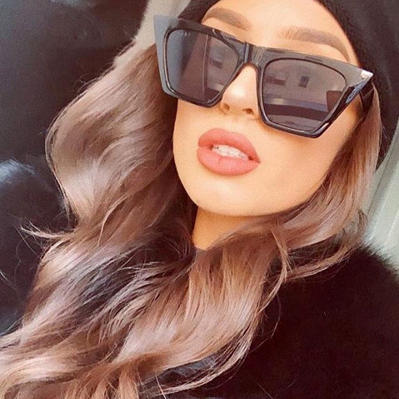 Kính Mát Mắt Mèo Màu Đen Phong Cách Cổ Điển Thời Trang Cho Nữ