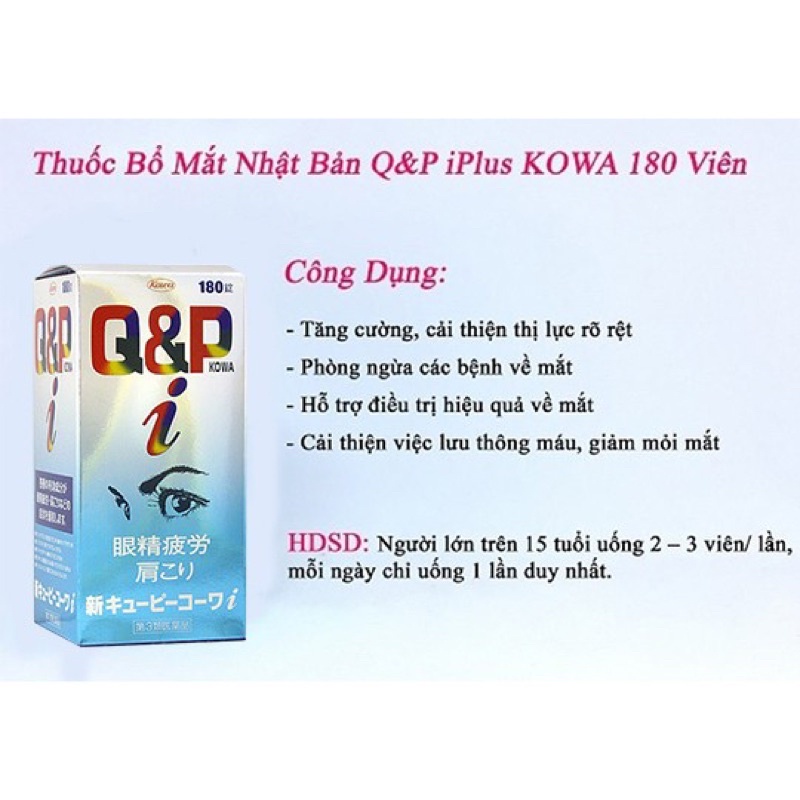 Viên Uống Bổ Mắt Q&P Nhật Bản 270 Viên - BỔ MẮT QP KOWA PLUS 90 Viên - 180 Viên - 270 Viên