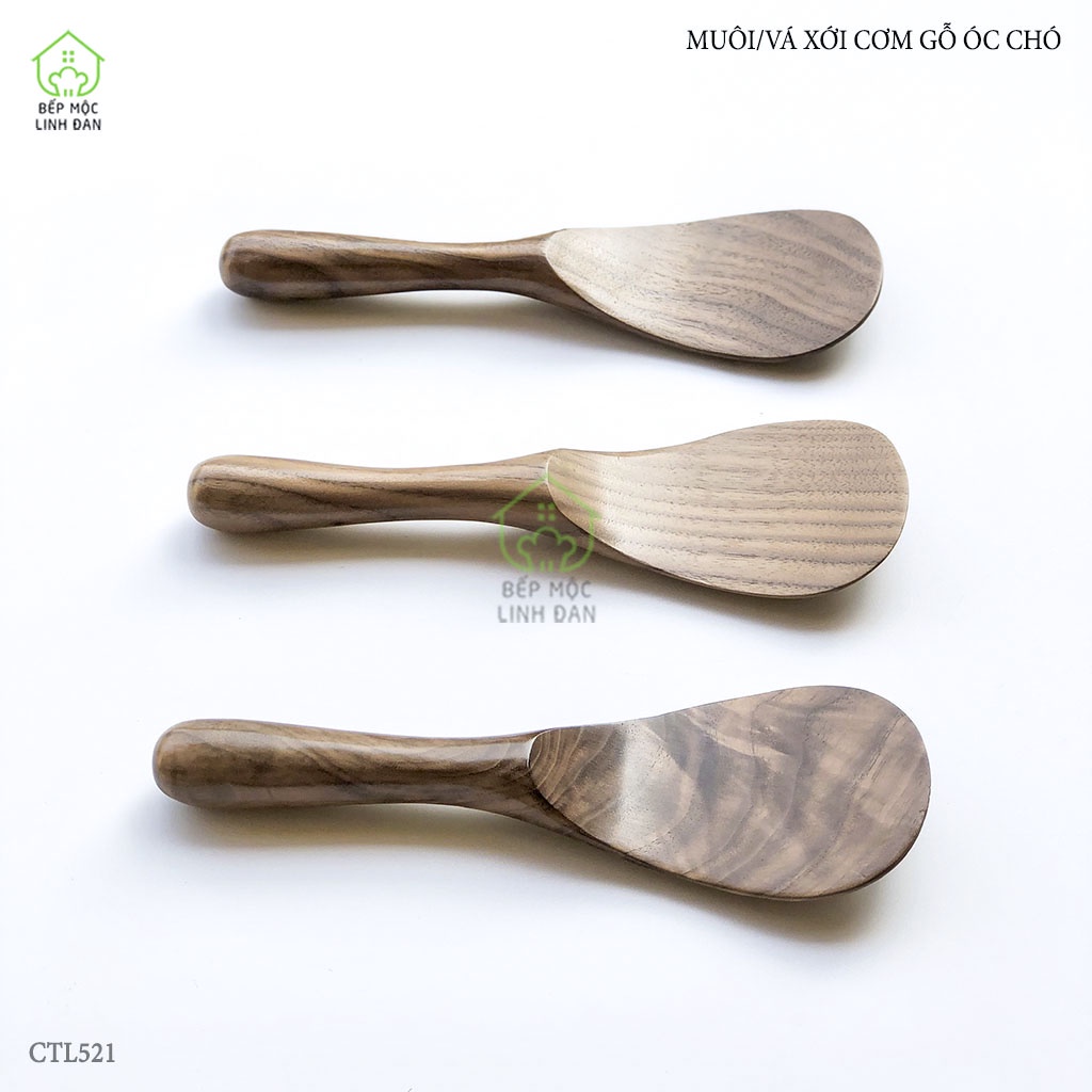 Muôi Xới Cơm HAHANCO - Gỗ Óc Chó Siêu Nhẹ Siêu Sạch