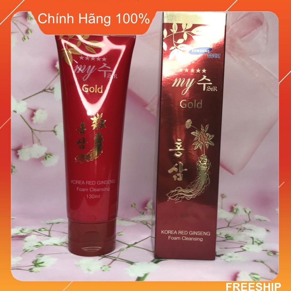 (HÀNG ĐẸP) Sữa rửa mặt GOLD MY JIN hồng sâm 130ml Hàn Quốc 🇰🇷Korea red ginseng foam cleansing