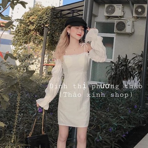 Đầm Nữ Cột Dây Hở Vai Trắng Tinh Khôi Chất Liệu Kate Thoải Mái Thời Trang SOPHIA | BigBuy360 - bigbuy360.vn