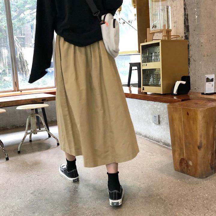 Chân Váy Kaki Phối Vạt Dúm Tầng Bèo, Chân Váy Xoè Vintage, Hàng QC | BigBuy360 - bigbuy360.vn