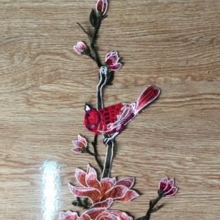 Bông thêu mẫu cành chim