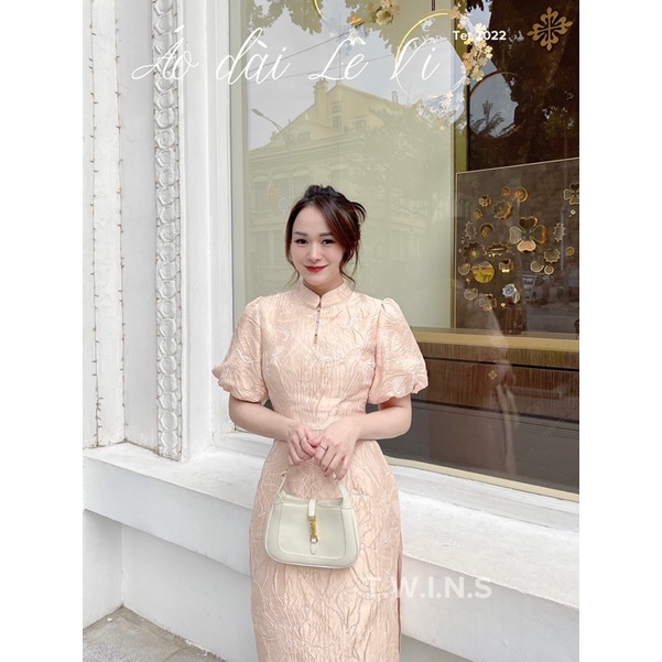 [CHÍNH HÃNG] Áo dài Lê Vi thiết kế by Twins (kèm quần lụa) SALE BLACKFRIDAY