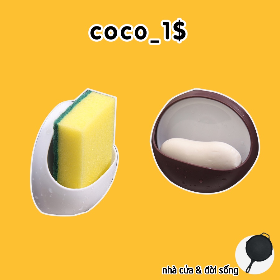 Set 2 Khay Đựng Miếng Rửa Chén/ Đồ Dùng Nhà Bếp Thiết Kế Giác Hút Tiện Dụng Cho Nhà Bếp