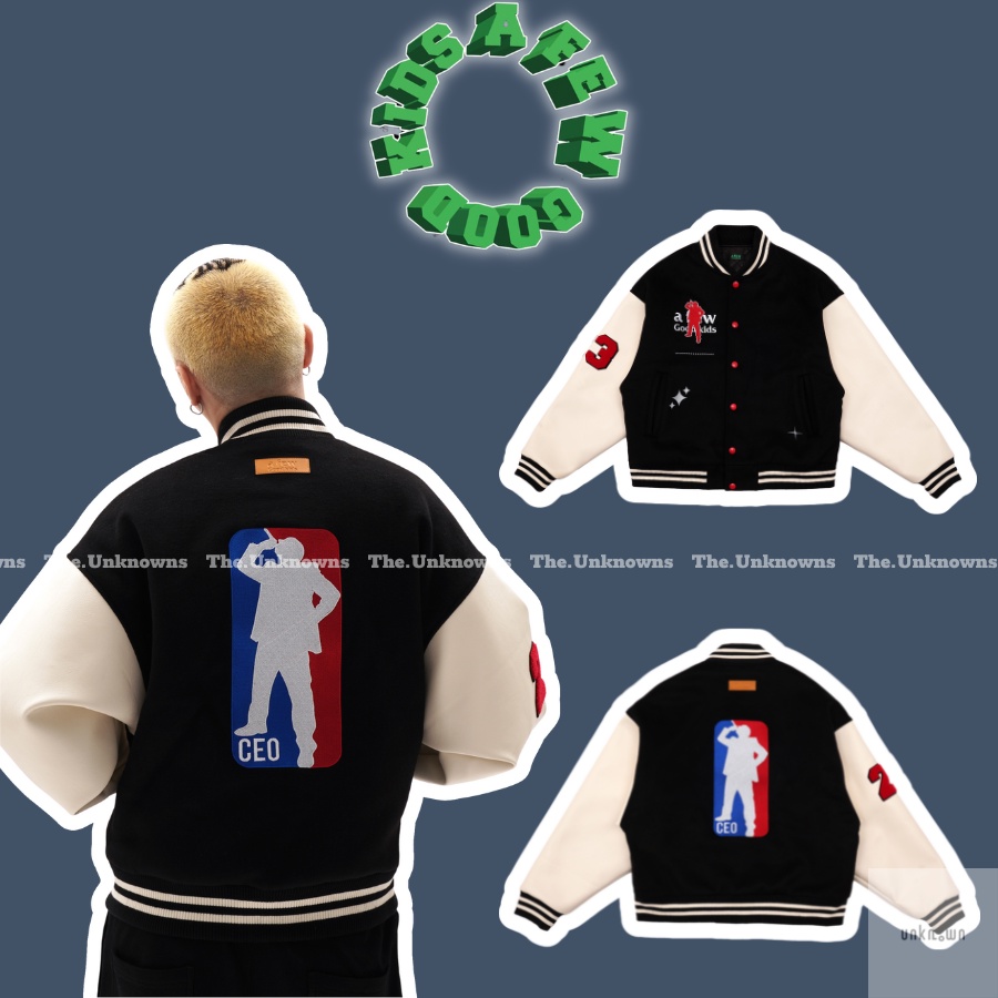 👑 - Áo Varsity Jacket DONCARE CEO JACKET - Navy,Áo khoác bomber DONCARE Varsity cao cấp