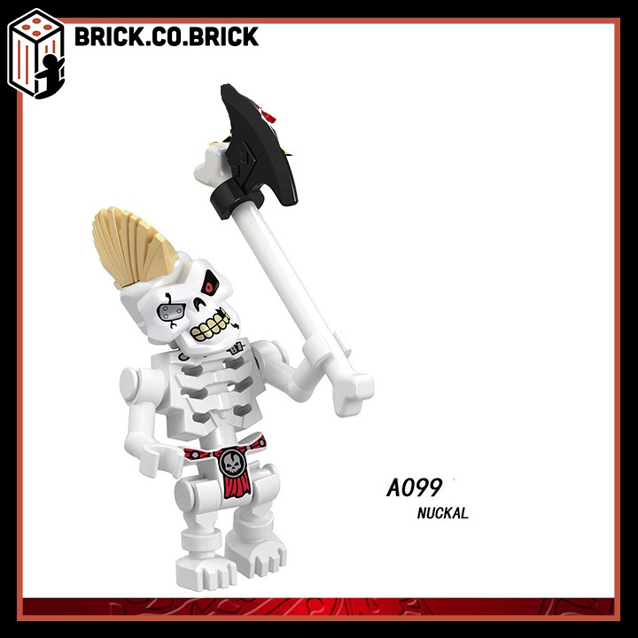 A098-A105 - Đồ chơi lắp ráp minifigure và non lego nhân vật Lego Ninja phantom: Hồ Ly, Samurai, Akita, Bộ xương, Rắn