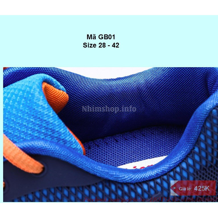 Giày thể thao bánh xe loại 2 bánh gót cho bé trai GB01