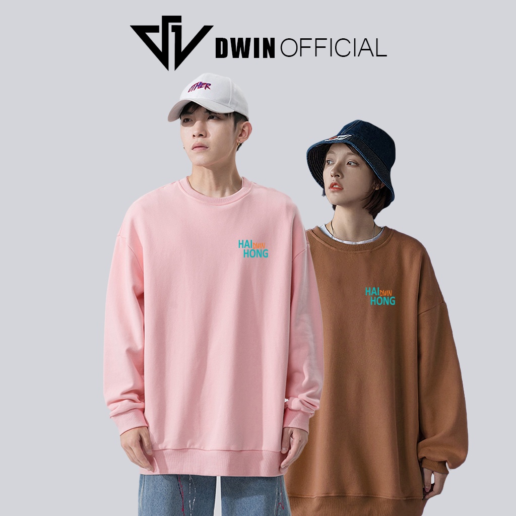 Áo sweater nỉ Hải Phòng unisex DWIN basic nam nữ form rộng oversize local brand SP00105