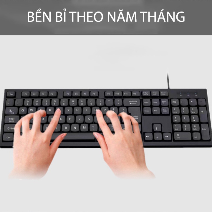 Bàn phím máy tính KM2000 - Bàn phím văn phòng tặng kèm chuột cao cấp