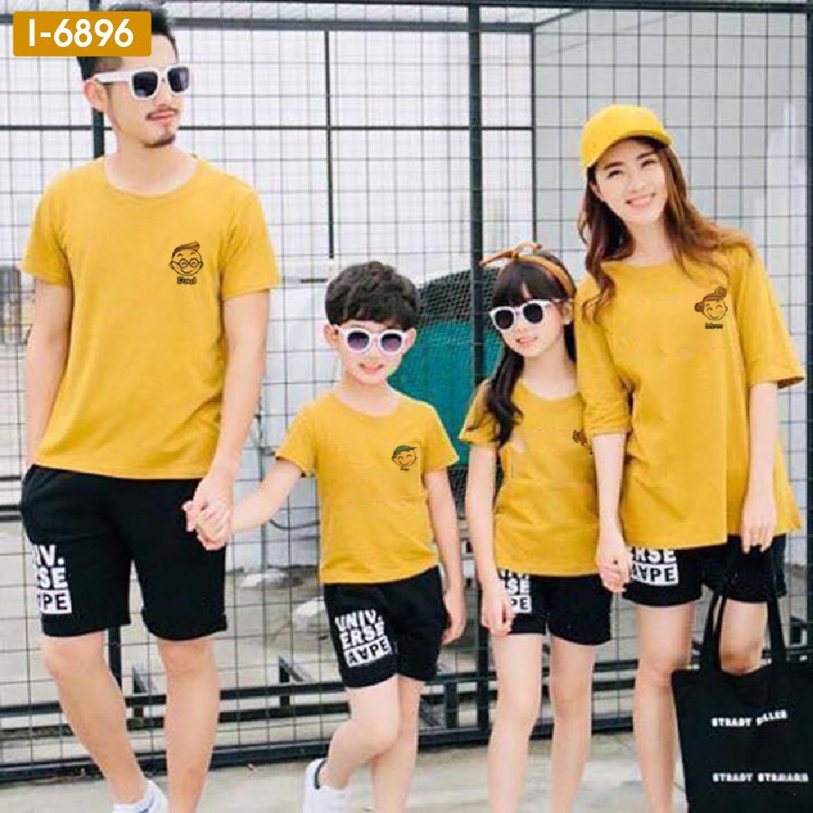 Áo Thun Gia Đình 4 Người In Logo Thành Viên Gia Đình