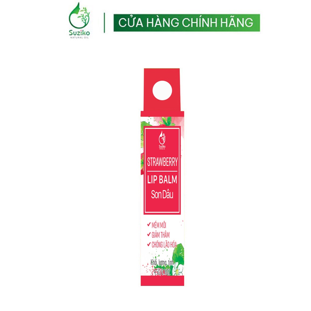 Son dưỡng môi SUZIKO hương dâu tây cấp ẩm giúp môi căng bóng 5g