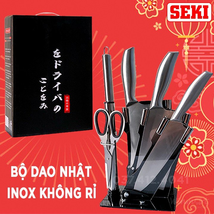 Bộ Dao Kéo 6 Món Nhật Bản Cao Cấp, Sét Dao 6 Món  Nhật Bản