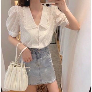 [FREESHIP - HÀNG LOẠI 1] ÁO SƠ MI NỮ VIỀN CỔ CỘC TAY