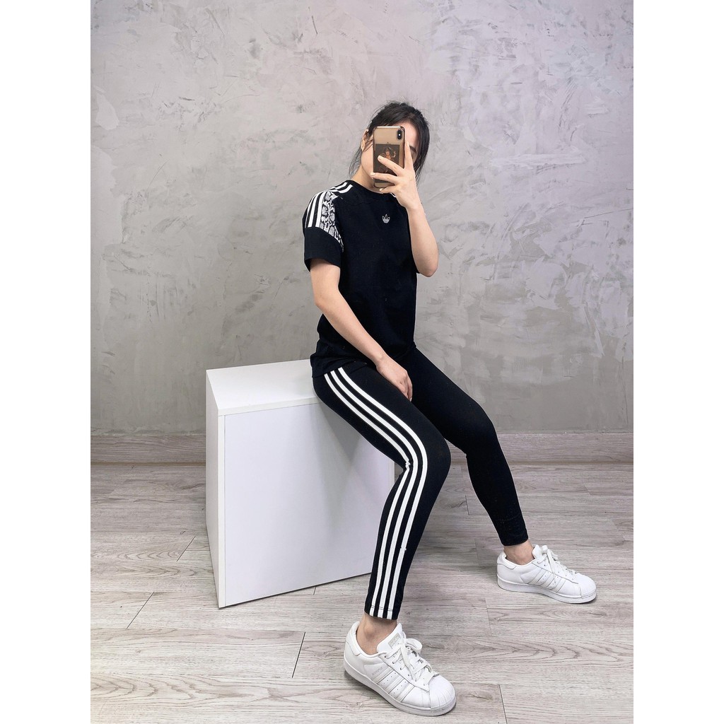 (HÀNG XUẤT XỊN) Quần Legging das 3 sọc 1731  3-Stripes Linear Leggings Made in Cambodia full tag code  SIZE S M L | BigBuy360 - bigbuy360.vn