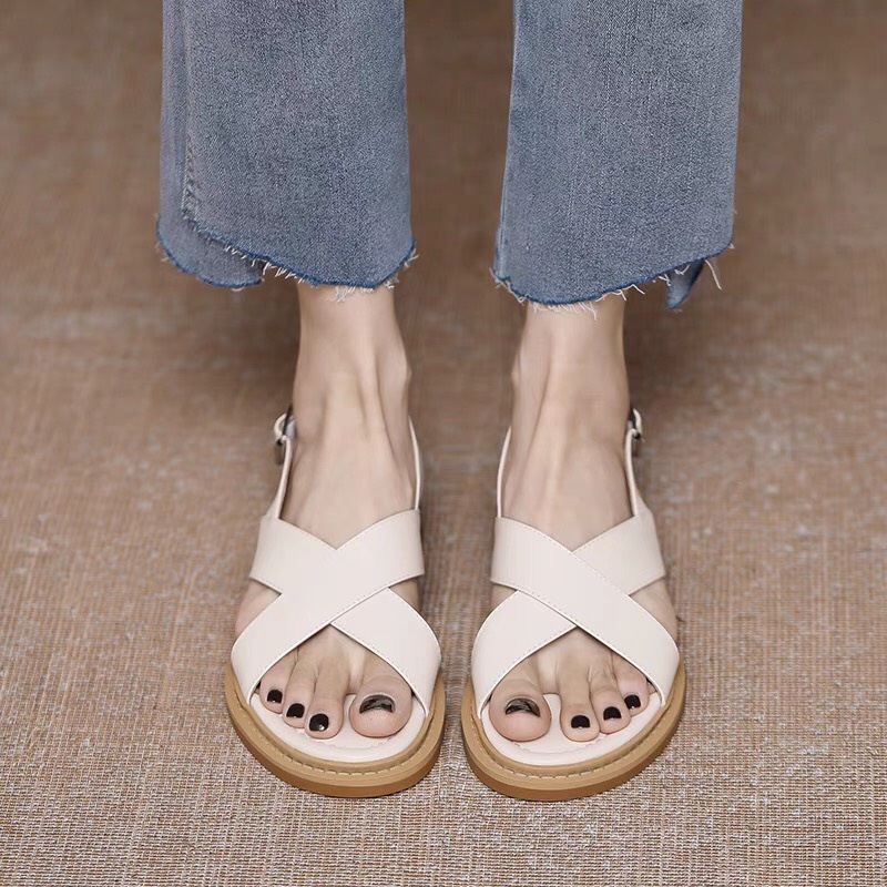 Giày Sandal Nữ Quai Chéo Bản To Êm Chân Quai Chữ X E88
