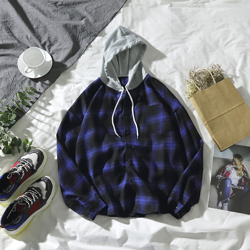 Áo Khoác Hoodie Sọc Caro Phong Cách Hàn Quốc Cho Nam Và Nữ