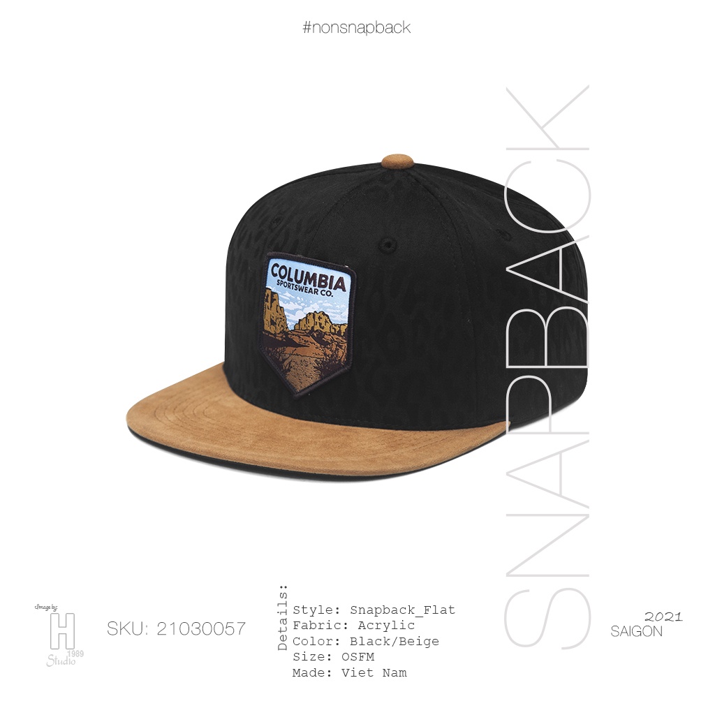 Mũ snapback thời trang nam 2 màu đen nâu cao cấp logo Columbia hàng chất lượng tiêu chuẩn xuất khẩu khóa gài free size