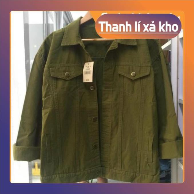 FREE SHIP [HOT TREND] Áo Khoác Kaki Nam-Nữ Màu Xanh rêu