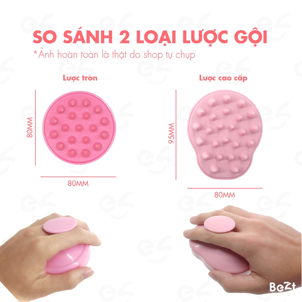 Lược gội đầu silicon mềm mại, lược massage hàng xuất Nhật gỡ tóc rối chải tóc dễ dàng Bezt Shop