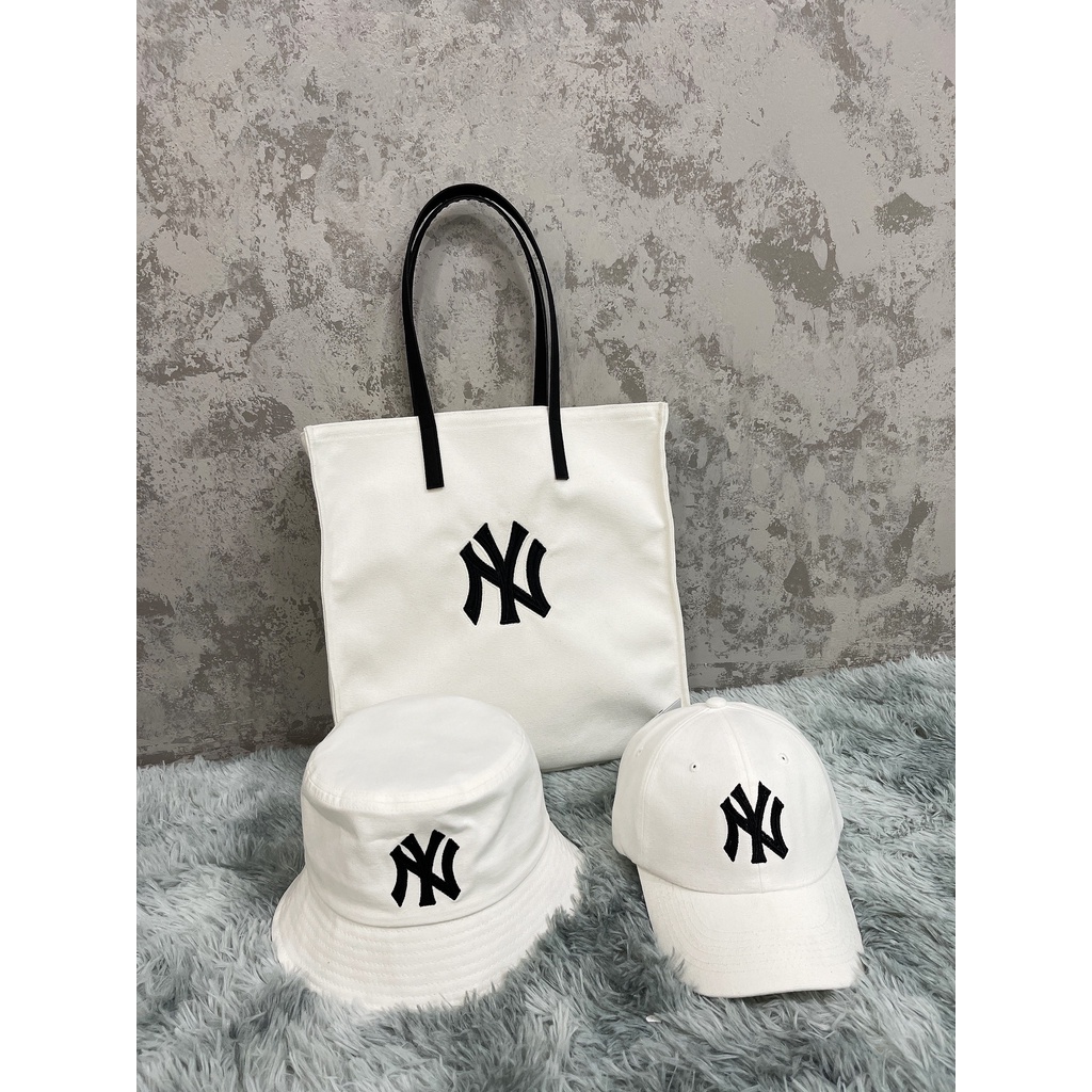 ⚡️  TÚI TOTE MLB CANVAS TOTE BAG NEW YORK YANKEES WHITE  - Hàng xuất xịn Full tem tag | CAM KẾT CHẤT LƯỢNG