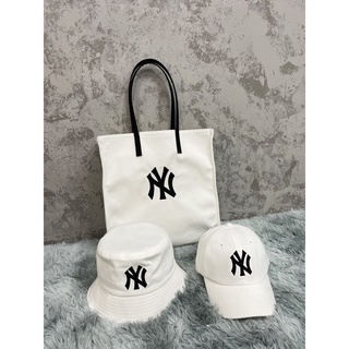 ⚡️ (ảnh thật) TÚI TOTE MLB CANVAS TOTE BAG NEW YORK YANKEES WHITE  - Hàng xuất xịn Full tem tag | CAM KẾT CHẤT LƯỢNG