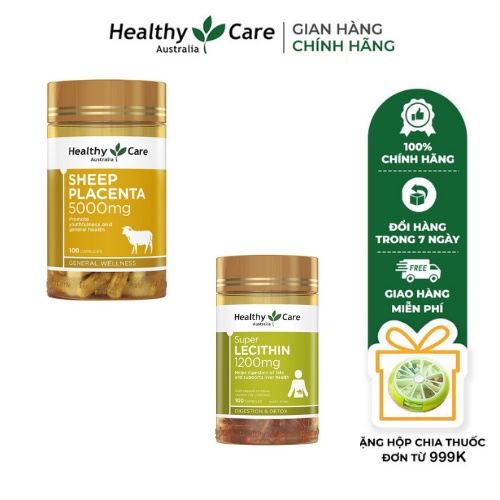 Viên uống dầu cá Omega 3 Healthy Care Fish Oil 400 viên, Bổ não Healthy Care Ginkgo Biloba 100 viên