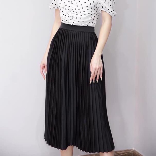 Chân váy xếp ly cạp chun