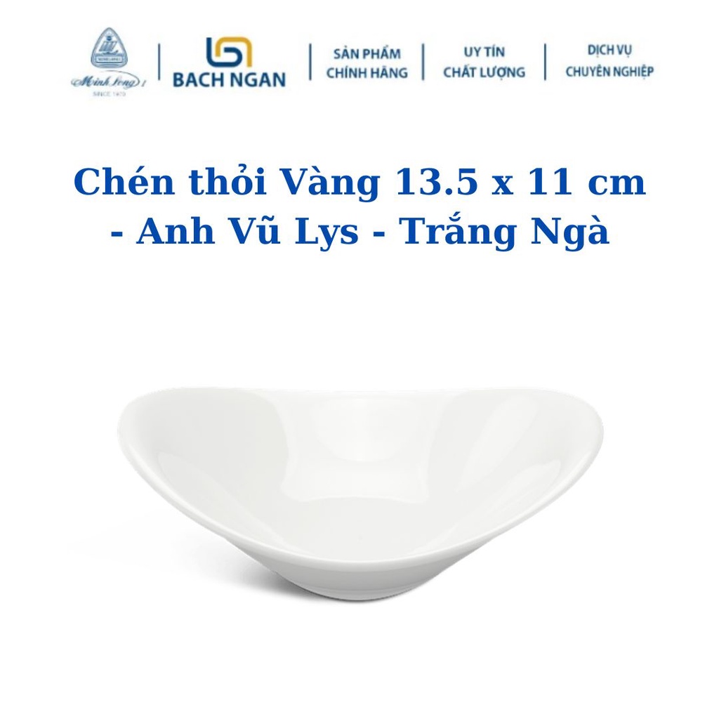 Chén thỏi Vàng 13.5 x 11 cm - Anh Vũ Lys - Trắng Ngà - Phong cách hiện đại, kiểu dáng đặc biệt