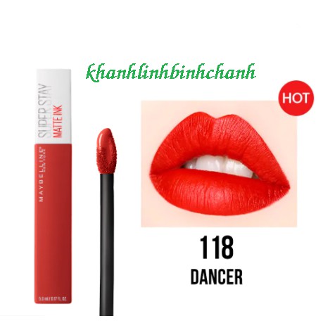 Son Kem Lì Maybelline Super Stay Matte Ink 5ml - Màu 118 Dancer