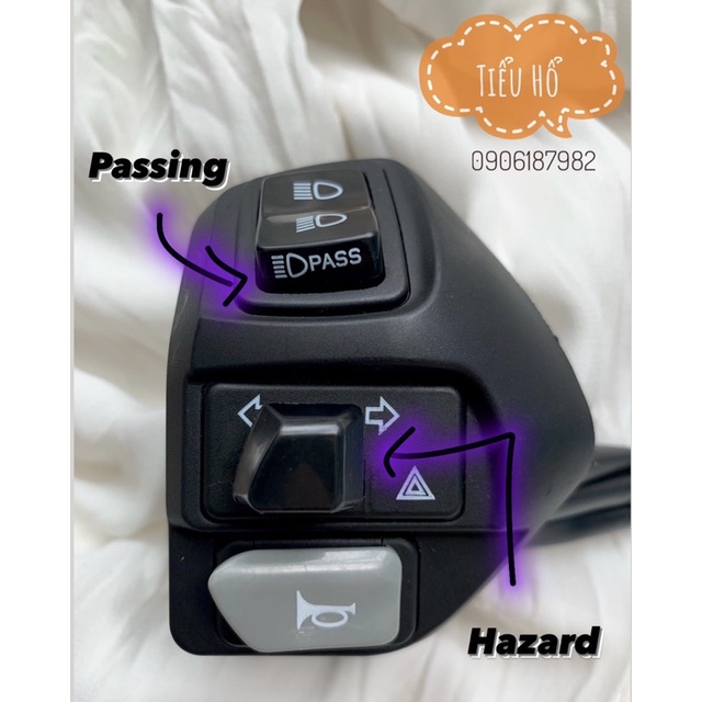 Cùm Nvx tích hợp Passing Hazard gắn như zin