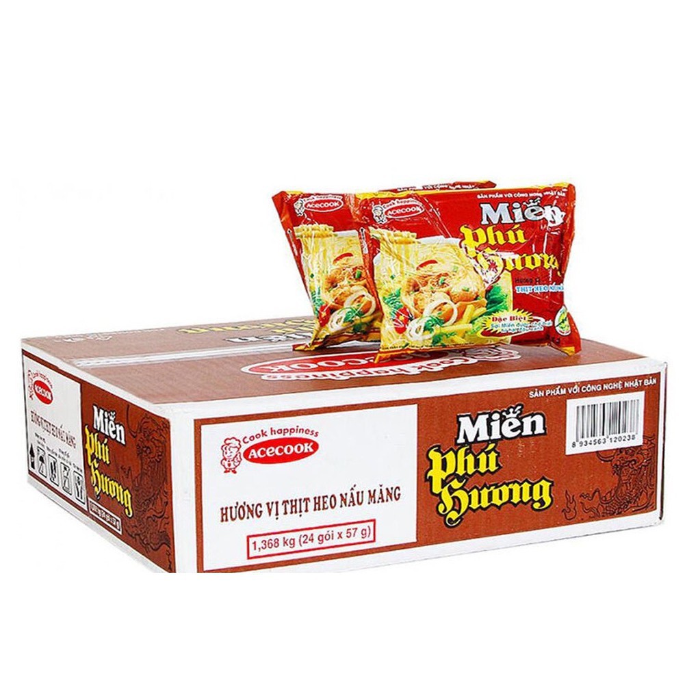 Thùng 24gói Miến Phú Hương 4vị (Sườn Heo ,Thịt Bằm ,Heo nấu Măng ,Vị Gà) | BigBuy360 - bigbuy360.vn