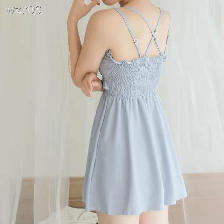 màu xanh nhạt, váy một mảnh nữ bảo bối, sinh viên phiên bản Hàn Quốc, hot girl suối nước nóng, quần đùi gợi cảm, | BigBuy360 - bigbuy360.vn